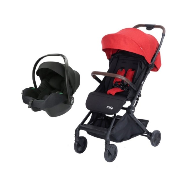 Poussette combinée Lidoo One Rouge + coque avionaut Cosmo Smart Black