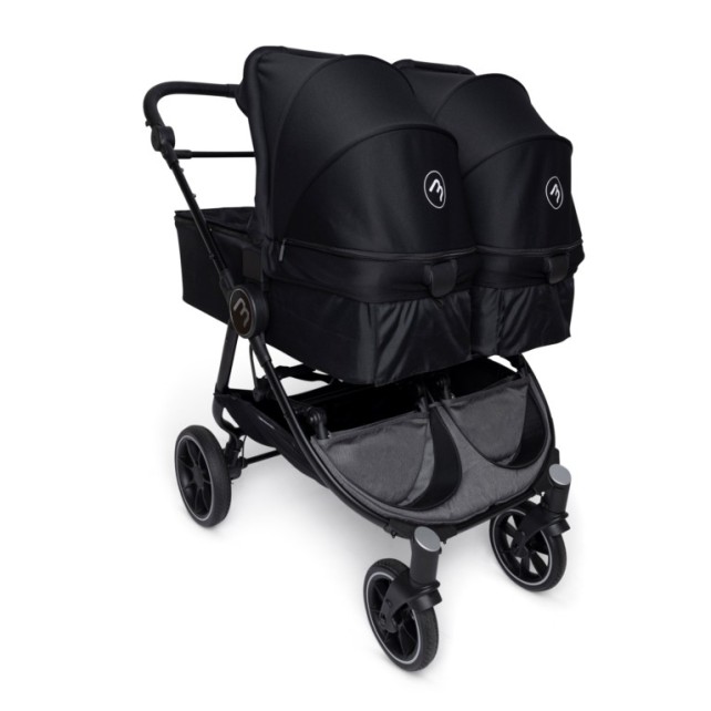 Poussette Double Baby Monsters Easy Twin 4 + 2 nacelles - Black